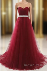 A-Line Elegant Quinceanera Prom ValentineS Day Dresses Strapless Sleeveless Chapel Train Satin With Crystals